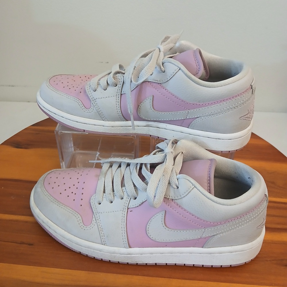 Nike Air Jordan 1 Low Women 7 Pink Grey Daybreak Shoes Sneakers DC0774-510
